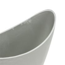 Artikel Decoratieve kom kunststof grijs 20cm x 9cm H11,5cm 1 stuk