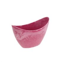 Artikel Decoratieve kom kunststof roze 20cm x 9cm H11,5cm 1 stuk