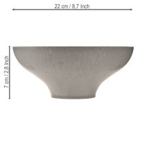 Artikel Decoratieve schaal met voet, ronde plantenbak, grijs, Ø19cm, H8cm