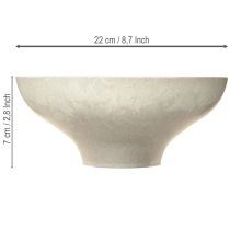 Artikel Decoratieve schaal met voet kunststof kom rond crème Ø19cm H8cm