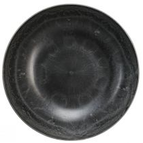 Artikel Decoratieve schaal rond plantenbakken grijs Ø37cm H10.5cm 3st