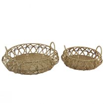 Artikel Decoratieve kommand metalen mand kom naturel Ø38/29cm set van 2