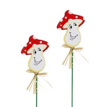 Decoratieve plug paddestoel 6.5cm L27cm 24st