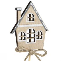 Artikel Sierpluggen Kerstversiering huisjes hout 4,5x5cm 12 st