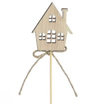 Artikel Sierpluggen Kerstversiering huisjes hout 4,5x5cm 12 st