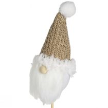 Artikel Decoratieve plug kabouter Kerst wit bruin 4x11cm 4 st