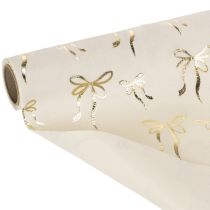 Artikel Tafelloper, decoratieve stof met smalle strikken, op rol, 120x35cm, 2 stuks