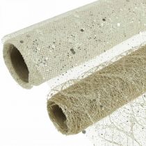 Tafelband decostof champagne x 2 assorti 35x200cm
