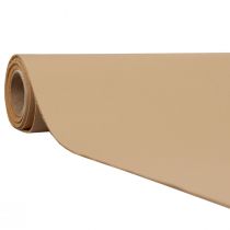 Artikel Kunstleer beige decoratieve stof leren tafelloper 33 cm×1,35 m