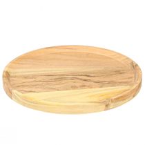 Artikel Decoratief dienblad sierbord van natuurlijk acaciahout Ø20cm