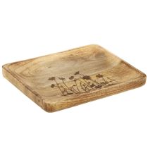 Artikel Decoratief dienblad mangohout met bloemmotief dienblad 25×20cm