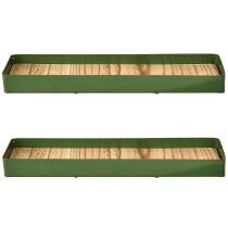 Artikel Decoratief dienblad metaal hout metaal dienblad groen 35,5×11×3cm 2 stuks