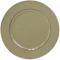 Artikel Decoratief bord groen kunststof bord vintage mosgroen bruin Ø33cm