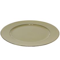Artikel Decoratief bord groen kunststof bord vintage mosgroen bruin Ø33cm