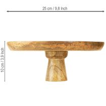 Artikel Decoratief bord hout met voet taartstandaard optiek natuurlijk Ø25cm