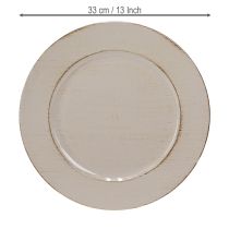 Artikel Decoratief bord kunststof decoratief kunststof bord grijsbruin Ø33cm