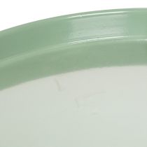 Artikel Ronde groene decoratieve schaal op een standaard voor tafeldecoratie, 30 cm
