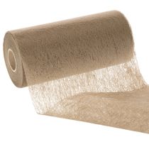 Artikel Tafeldecoratierol van vliesstof, 24 cm x 25 m, in bruin, voor feestelijke tafels.