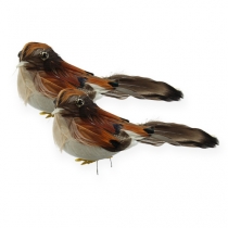 Artikel Decoratieve vogels 9cm op draad 16 st