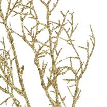 Artikel Decoratieve tak met glitter kersttak in goud L55cm