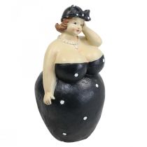 Decoratief figuur mollige vrouw, figuur dikke dame, badkamerdecoratie H23cm