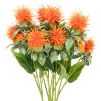 Artikel Kunstmatige oranje saffloer als kunstbloem voor vazen en decoratie, 55 cm, 4 stuks