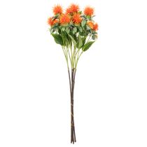 Artikel Kunstmatige oranje saffloer als kunstbloem voor vazen en decoratie, 55 cm, 4 stuks