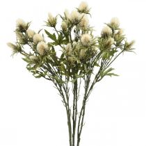 Distel kunsttak creme 10 bloemhoofdjes 68cm 3st