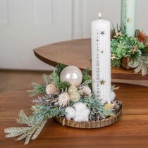 Disteltak kunstmatig bevroren deco tak winter 55cm 3st