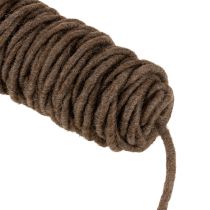 Artikel Vlechtkoord, wollen koord, bruin, 55 meter decoratief koord voor bloemschikken en knutselen