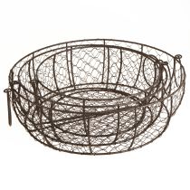 Artikel Draadmand Kom met Handvat Bruin Ø35/30/25cm Set van 3