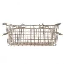 Artikel Draadmand met handgrepen grijs 34×20,5cm / 38×24,5cm set van 2 stuks