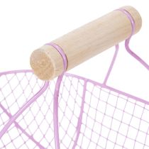 Artikel Draadmand met houten handvat, ideaal voor een moderne en stijlvolle inrichting, 17 cm, 6 stuks