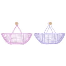 Artikel Draadmand met houten handvat, ideaal voor een moderne en stijlvolle inrichting, 17 cm, 6 stuks