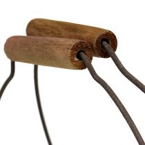Artikel Draadmand ovaal met handvat 27x16,5cm H13,5cm bruin