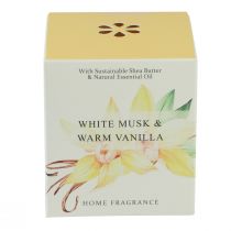 Artikel Geurkaars in glas, vanille en witte musk, 3h, H8,5cm