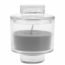 Geurkaars in een glas vanille grijs Ø8cm H10.5cm