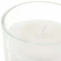 Geurkaars in een glas vanille wit Ø8cm H10.5cm