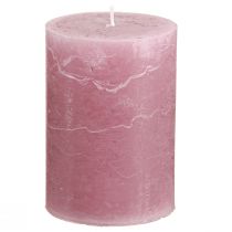 Artikel Effen stompkaarsen roze oudroze 70x100mm 4 st