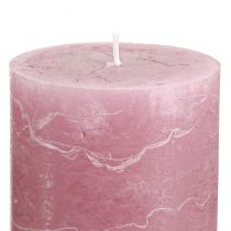Artikel Effen pilaarkaarsen, antiekroze, 70x100mm, set van 4 - Romantische decoratie