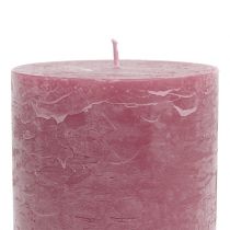 Artikel Effen gekleurde kaarsen antiek roze 85x120mm 2st