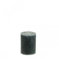 Artikel Effen kaarsen antraciet stompkaarsen 70×100mm 4 st
