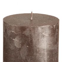 Artikel Effen bruine pilaarkaarsen, koper metallic, 70×80mm, set van 4 – decoratieve kaarsen voor stijl en warmte
