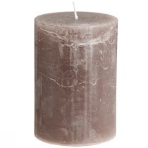 Artikel Effen gekleurde kaarsen bruine stompkaarsen 85×120mm 2 st