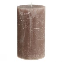 Artikel Effen gekleurde kaarsen bruine stompkaarsen 85×150mm 2 st