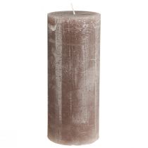 Artikel Effen gekleurde kaarsen bruine stompkaarsen 85x200mm 2 st