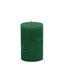 Artikel Effen kaarsen donkergroen 60x100mm 4 st