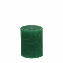 Artikel Effen kaarsen donkergroen 70x80mm 4 st