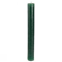 Artikel Effen kaarsen donkergroen stokkaarsen 34x300mm 4 st