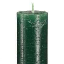 Artikel Effen kaarsen donkergroen stokkaarsen 34x300mm 4 st